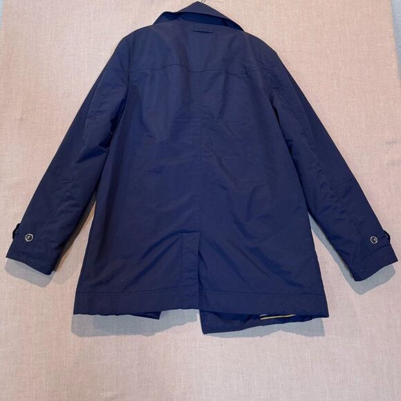 Lands’ End Men’s Squall Coat Jacket Navy Blue Medium Tall M/T Fleece Lined Water - Picture 10 of 11